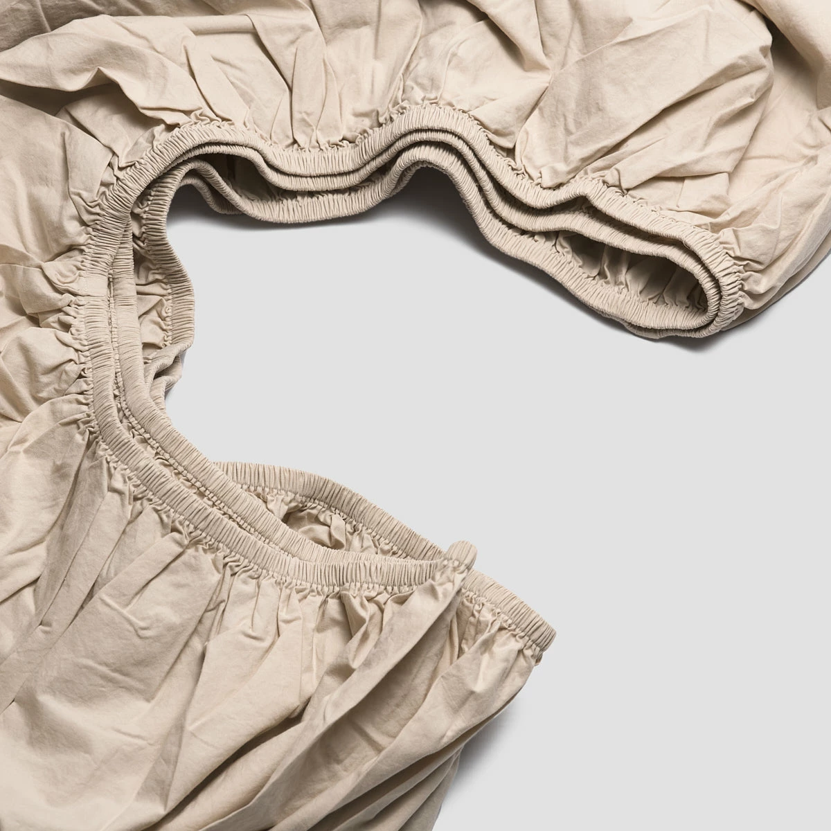 Parchment Washed Cotton Percale Fitted Sheet 3 Parchment Washed Cotton Percale Fitted Sheet