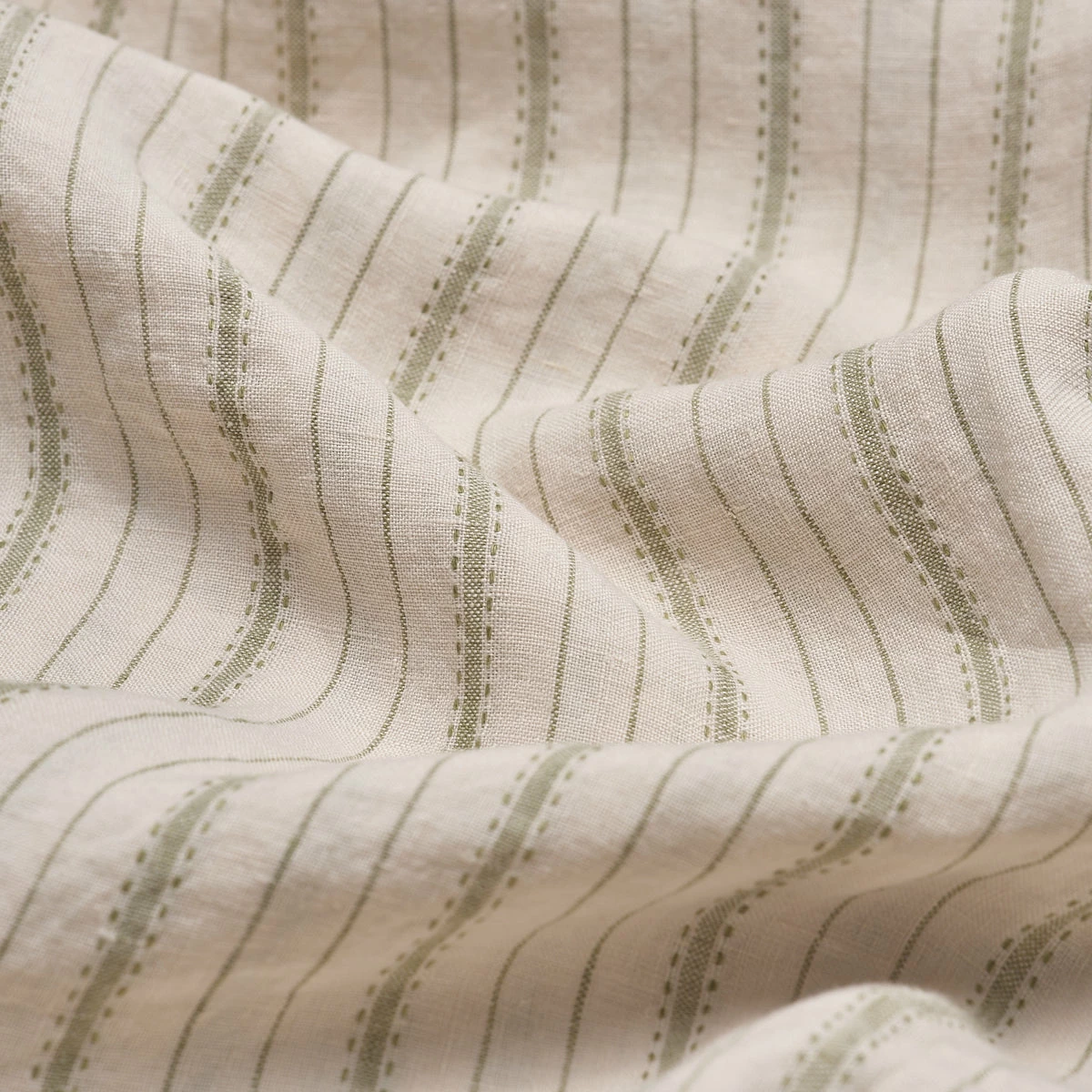Pear Ticking Stripe Linen Flat Sheet 4 Pear Ticking Stripe Linen Flat Sheet - Image 2