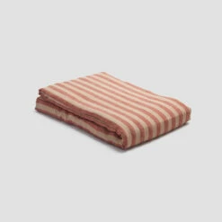Sandstone Red Stripe Linen Flat Sheet -Bed Linings Sales Shop PigletinBed LinenFlatSheet SandstoneRedPembrokeStripe 1 e0f2df15 e616 4e18 97ca 55b04be8644e