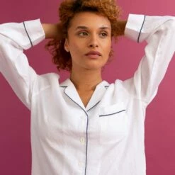 White Night Shirt 11 White Night Shirt -Bed Linings Sales Shop PigletinBed LinenNightShirt White 6