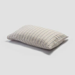 Dusk Blue Ticking Stripe Linen Pillowcase (Pairs) -Bed Linings Sales Shop PigletinBed LinenPillowcase DuskBlueTickingStripe 1 greyBG c55cbbcd 4255 4c77 8a59 5fe8184cfb56 1
