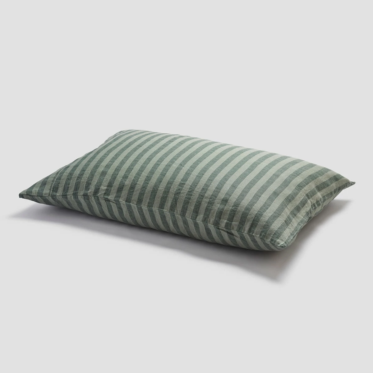 Pine Green Stripe Linen Pillowcases (Pair) 5 Pine Green Stripe Linen Pillowcases (Pair) - Image 3