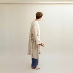 Oatmeal Linen Robe 18 Oatmeal Linen Robe -Bed Linings Sales Shop PigletinBed LinenRobe Oatmeal 8