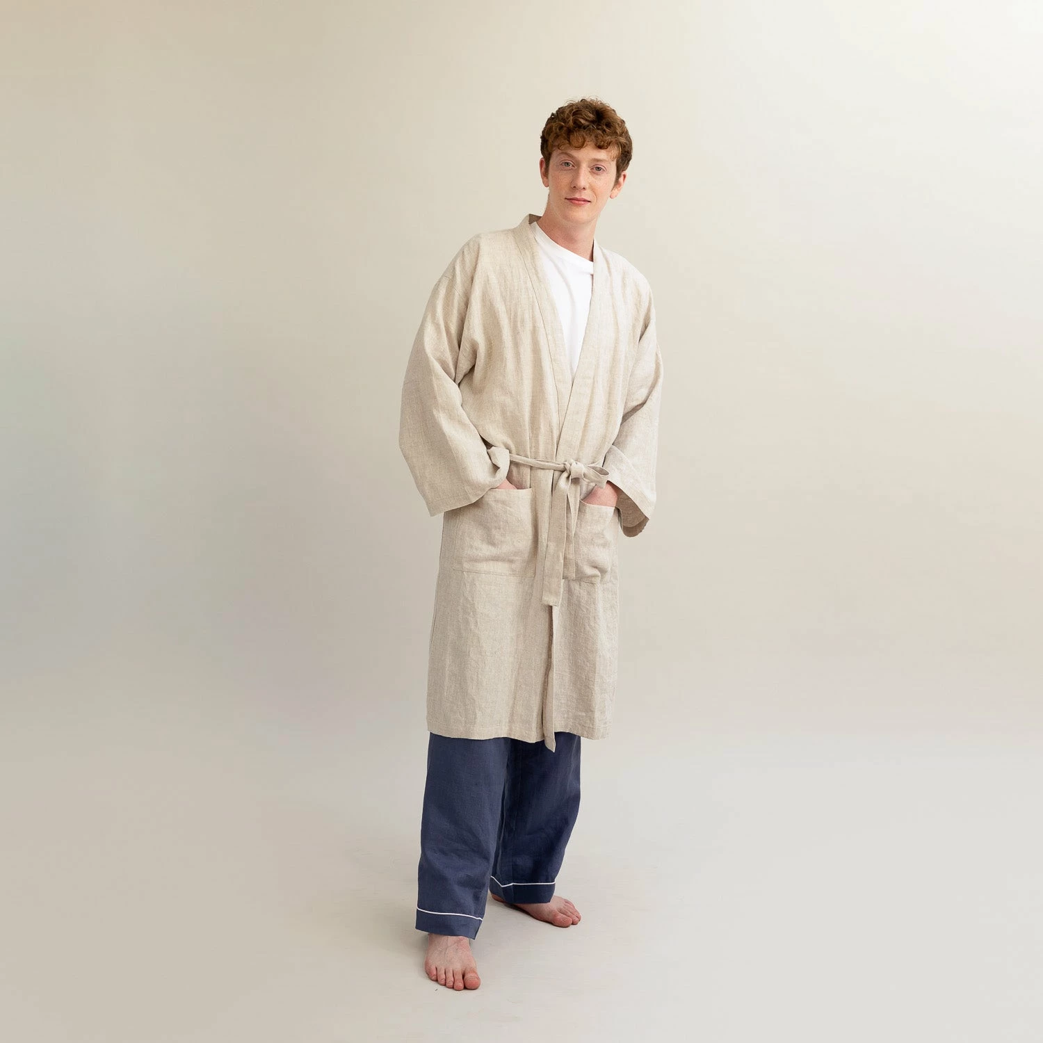 Oatmeal Linen Robe 3 Oatmeal Linen Robe