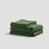 Forest Green Linen Sheet Set 2 Forest Green Linen Sheet Set -Bed Linings Sales Shop PigletinBed MatchingSheetSet ForestGreen