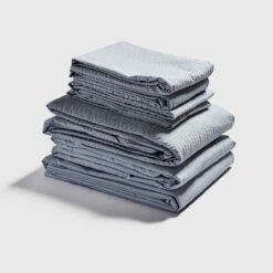 Sky Blue Seersucker Cotton Bedtime Bundle -Bed Linings Sales Shop PigletinBed SeersuckerCottonBedtimeBundle SkyBlue 1 greyBG a4ddc17f 750e 4318 a6f1 693cf6514045