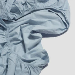 Sky Blue Percale Cotton Fitted Sheet