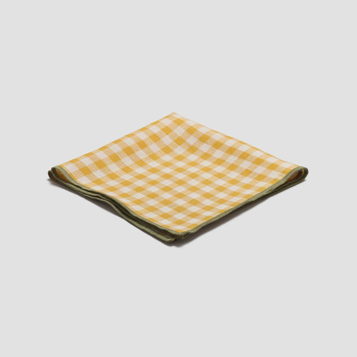 Honey Gingham Linen Napkins 3 Honey Gingham Linen Napkins