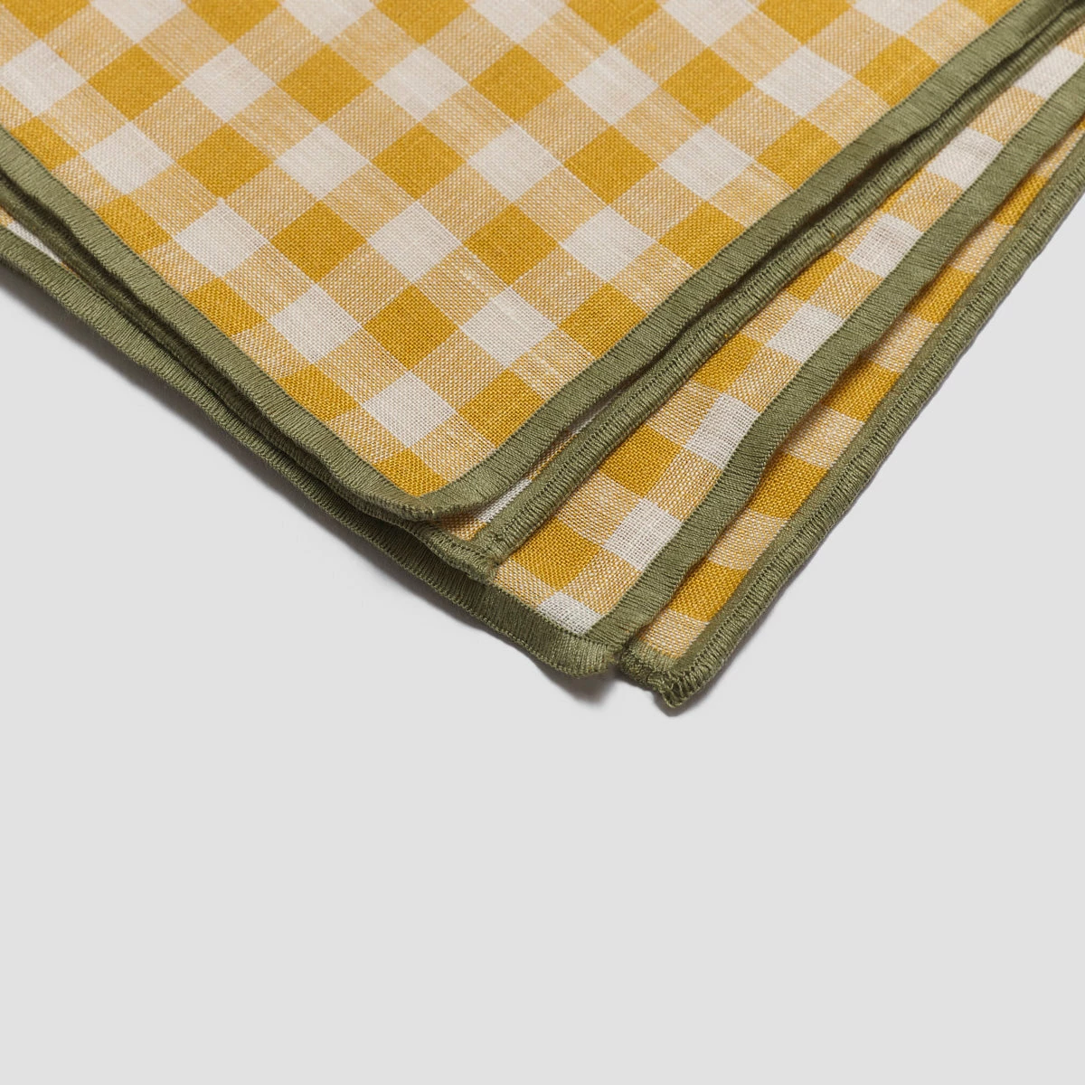 Honey Gingham Linen Table Runner 4 Honey Gingham Linen Table Runner - Image 2