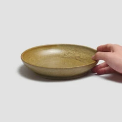 Ochre Pottery West Dinner Bowl -Bed Linings Sales Shop PigletinBed Tableware PotteryWest DinnerBowl Ochre 2 GreyBG