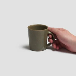 Olive Pottery West Mug -Bed Linings Sales Shop PigletinBed Tableware PotteryWest Mug Olive 2 GreyBG