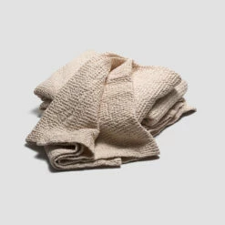 Parchment Waffle Cotton Throw -Bed Linings Sales Shop PigletinBed WaffleCottonThrow Parchment 3 GreyBG