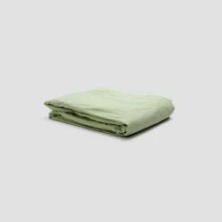 Apple Washed Cotton Percale Fitted Sheet -Bed Linings Sales Shop PigletinBed WashedCotton FittedSheet Apple 1 greyBG