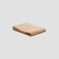 Cafe Au Lait Washed Cotton Percale Fitted Sheet -Bed Linings Sales Shop PigletinBed WashedCotton FittedSheet CafeauLait 1 greyBG