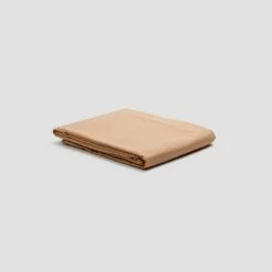Cafe Au Lait Washed Cotton Percale Flat Sheet
