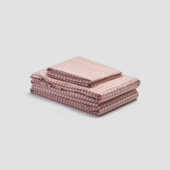 Red Dune Small Gingham Cotton Sheet Set
