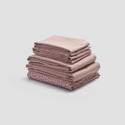 Red Dune Meadow Floral Printed Cotton Bundle -Bed Linings Sales Shop PigletinBed WashedCottonBedtimeBundle RedDuneMeadowFloral Mix Match V1 FrenchRose greyBG