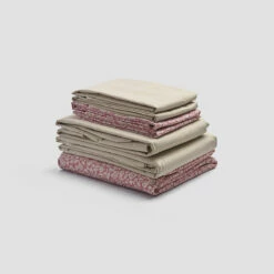 Red Dune Meadow Floral Printed Cotton Bundle -Bed Linings Sales Shop PigletinBed WashedCottonBedtimeBundle RedDuneMeadowFloral Mix Match V2 Parchment greyBG