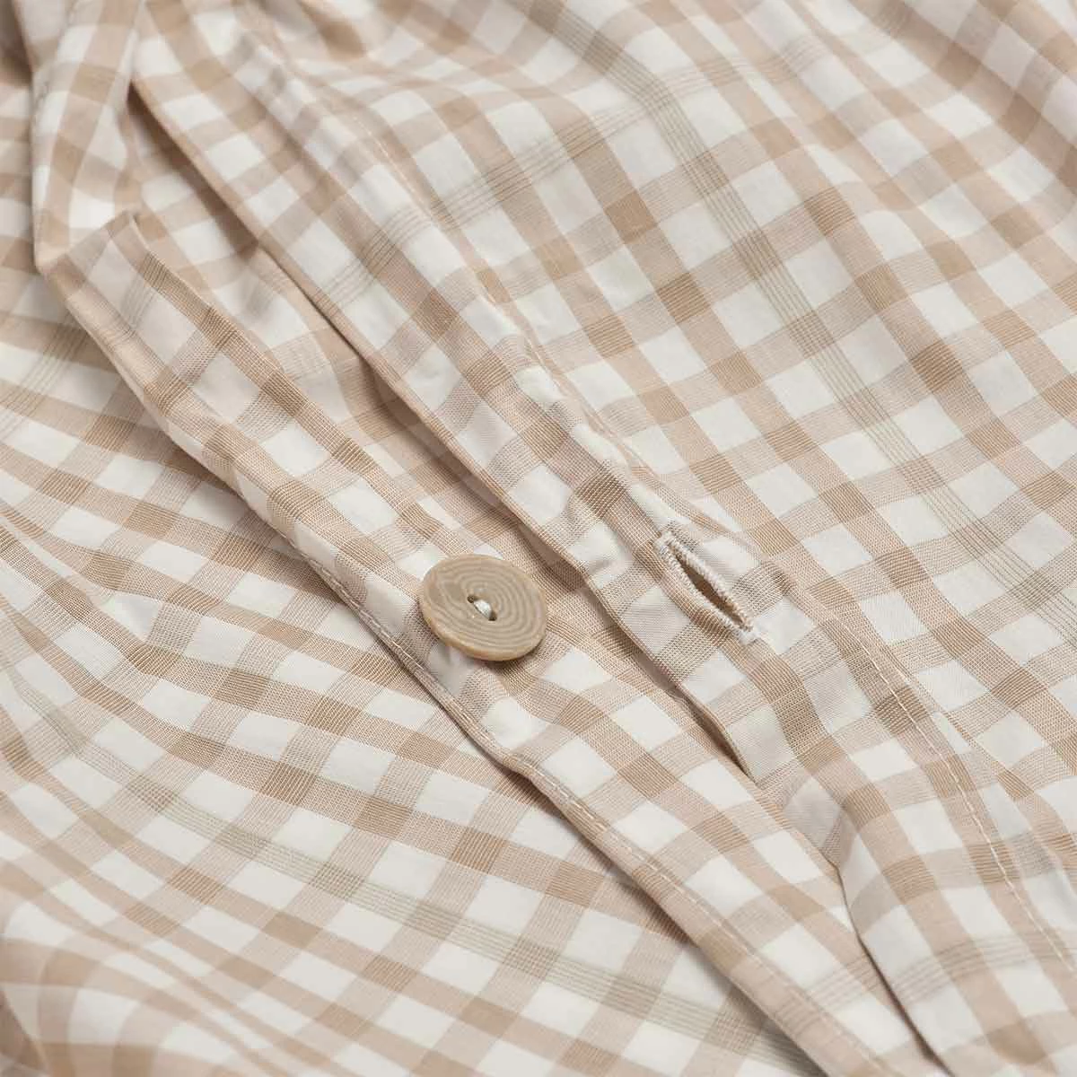 Cafe Au Lait Small Gingham Cotton Duvet Cover 5 Cafe Au Lait Small Gingham Cotton Duvet Cover - Image 3