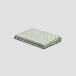 Pear Small Gingham Cotton Percale Bundle -Bed Linings Sales Shop PigletinBed WashedCottonDuvetCover PearGingham 1 greyBG