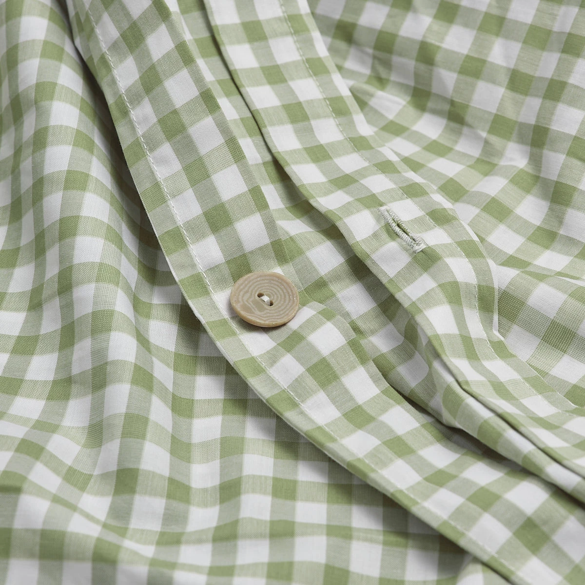 Pear Small Gingham Cotton Duvet Cover 5 Pear Small Gingham Cotton Duvet Cover - Image 3
