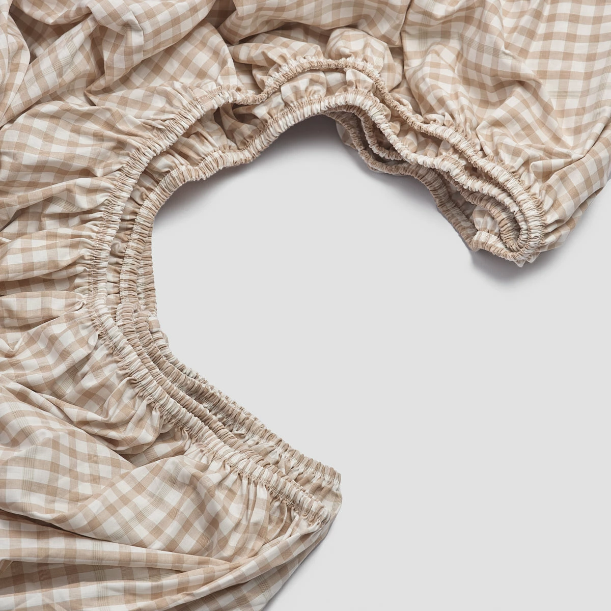 Cafe Au Lait Small Gingham Cotton Sheet Set 5 Cafe Au Lait Small Gingham Cotton Sheet Set - Image 3