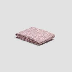 Red Dune Meadow Floral Printed Cotton Sheet Set -Bed Linings Sales Shop PigletinBed WashedCottonFittedSheet RedDuneMeadowFloral 1 greyBG 1