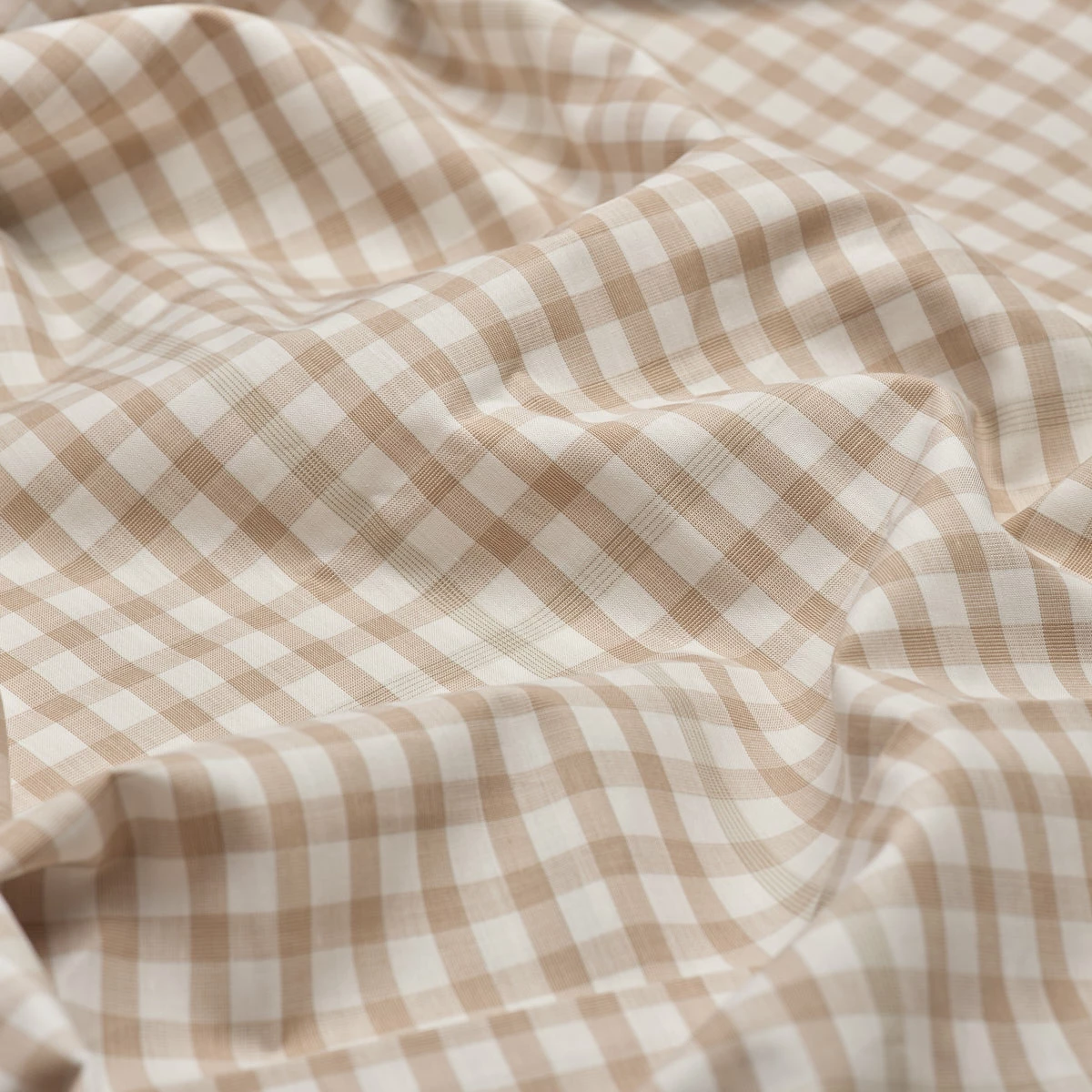 Cafe Au Lait Small Gingham Cotton Sheet Set 4 Cafe Au Lait Small Gingham Cotton Sheet Set - Image 2