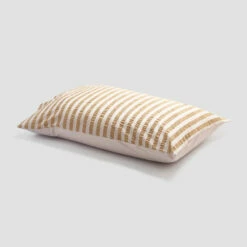 Ochre Seersucker Stripe Cotton Bundle -Bed Linings Sales Shop PigletinBed WashedCottonPillowcase OchreSeersuckerStripe