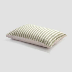 Pear Seersucker Stripe Cotton Bundle -Bed Linings Sales Shop PigletinBed WashedCottonPillowcase PearSeersuckerStripe greyBG 1
