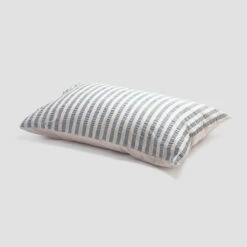 Warm Blue Seersucker Stripe Cotton Pillowcases (Pair) -Bed Linings Sales Shop PigletinBed WashedCottonPillowcase WarmBlueSeersuckerStripe greyBG fa34f1c4 af39 4ebc a1d3 b0127a568f37 1