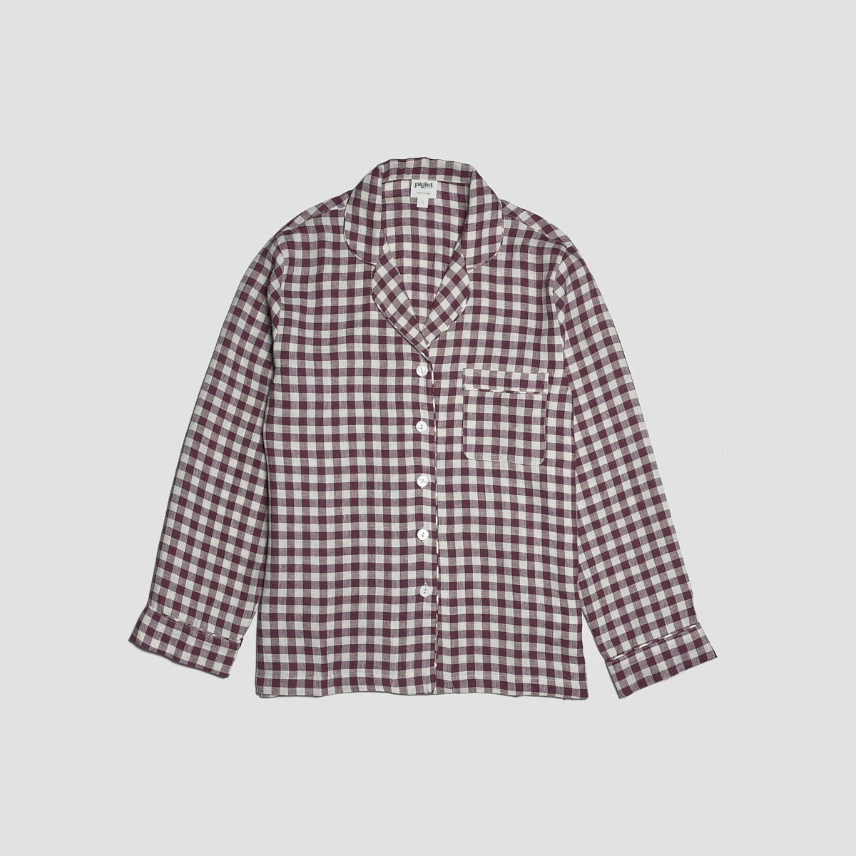 Berry Gingham Pajama Shirt 5 Berry Gingham Pajama Shirt - Image 3