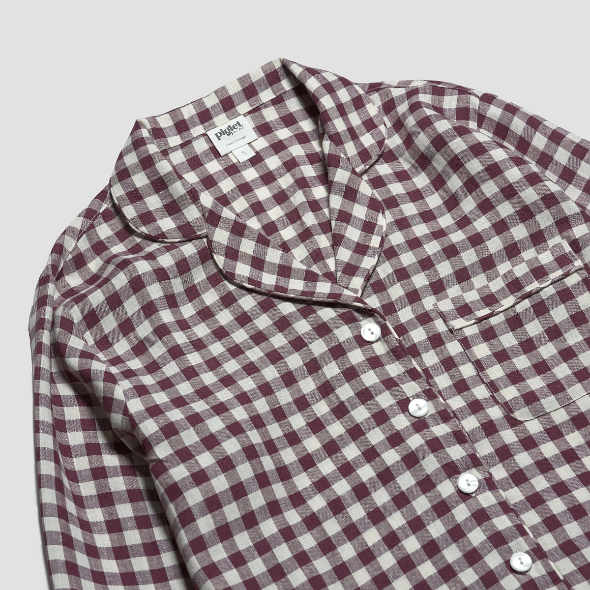 Berry Gingham Pajama Shirt 6 Berry Gingham Pajama Shirt - Image 4