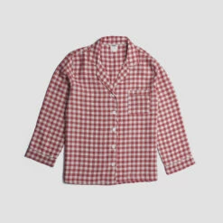 Mineral Red Gingham Pajama Set -Bed Linings Sales Shop PigletinBed Women sLinenPyjamaShirt MineralRedGingham 1 greyBG 7856958f 6b01 4603 8db7 dae7dba17d39