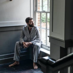 Men's Midnight Stripe Linen Pajama Shirt (Top Only) -Bed Linings Sales Shop Screen Shot 2019 10 18 at 13.02.18 059a2d94 af5e 4760 9e19 c35ace40dd68 1