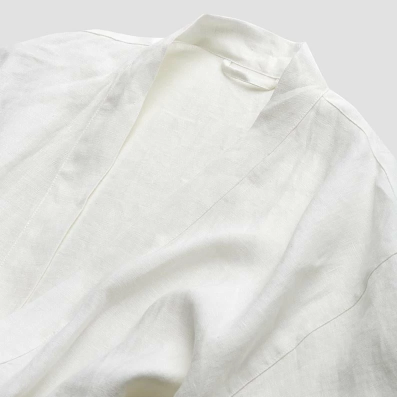White Linen Robe 7 White Linen Robe - Image 6