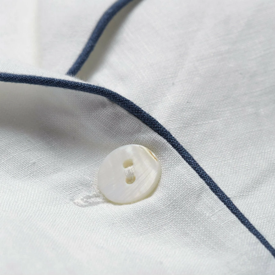 White Linen Pajama Shorts Set 11 White Linen Pajama Shorts Set - Image 9